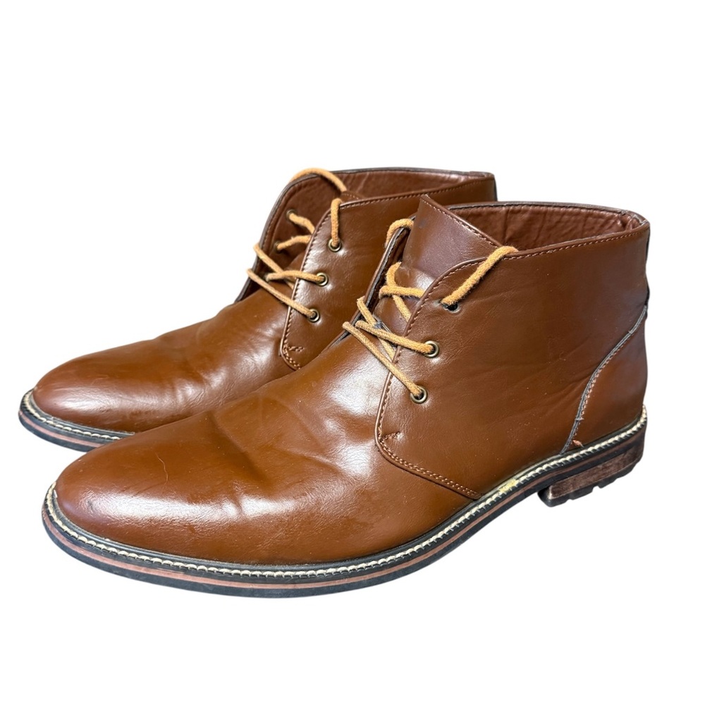 David Stone Mens Chukka Boots Brown leather Lace Up Casual Dress Boot 10 M